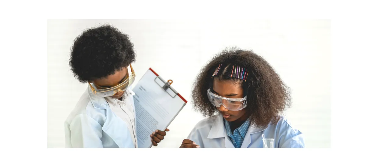 Boy and girl with clipboard